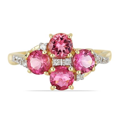 BUY 14K GOLD REAL RUBELLITE MULTI GEMSTONE STYLISH RING